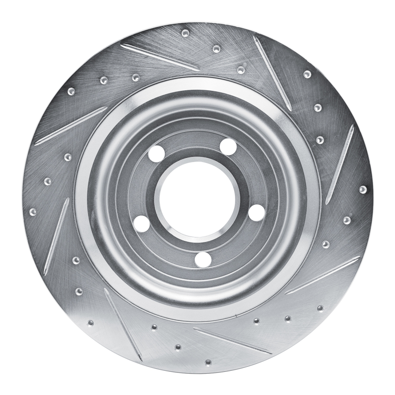 Ford Explorer Brake Rotor (1) - Rear Left - R1 Concepts - Drilled & Slotted - Silver - `20-`25